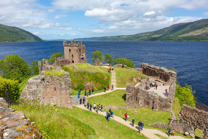 Urquhart Castle on the shores of Loch Ness