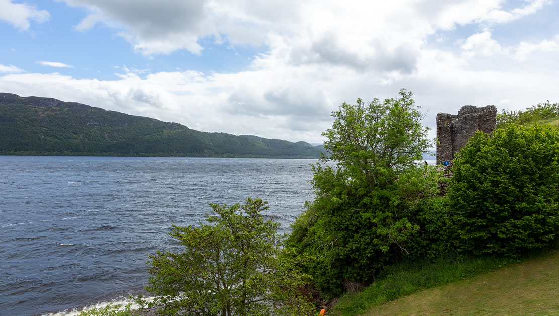 The shores of Loch ness near the castle.