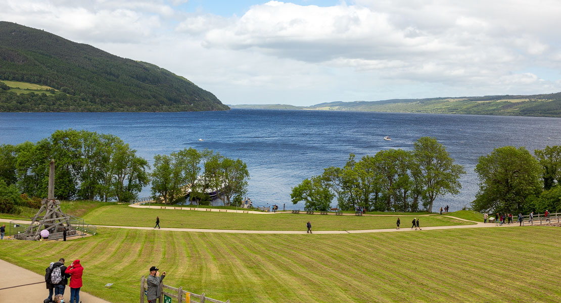Castle grounds, boat dock and trebuchet.