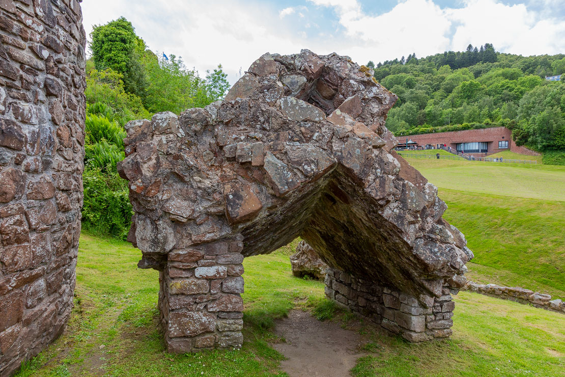Destroyed masonry from gatehouse.
