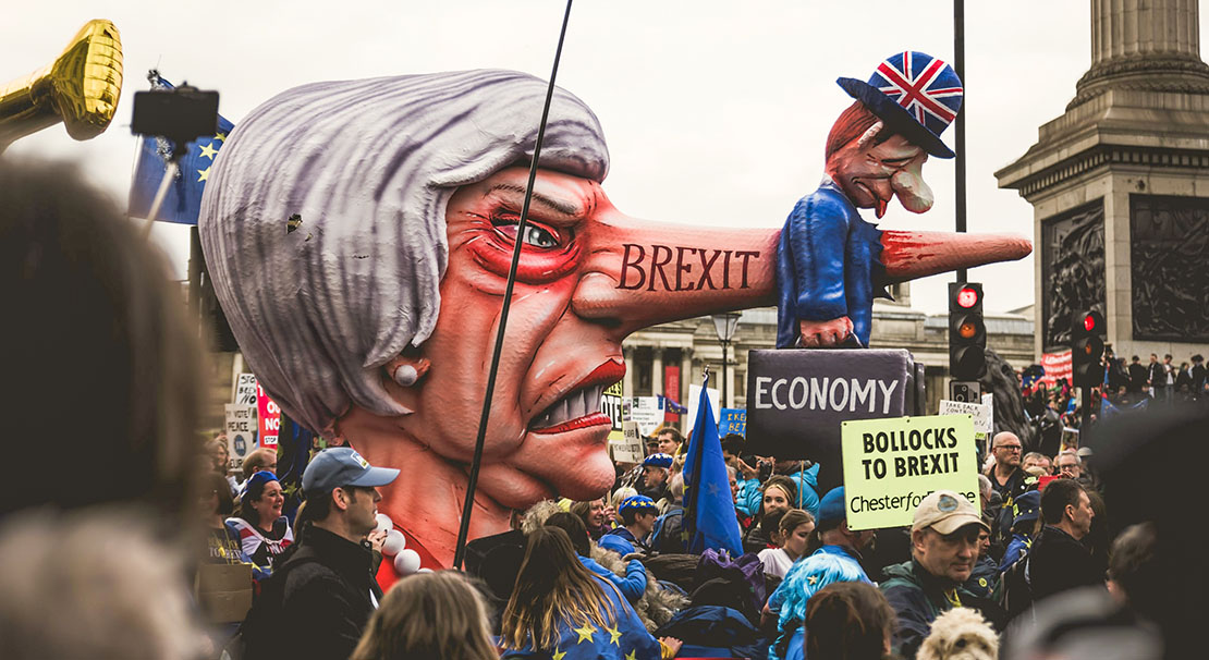 Brexit protesters. Scotland is a rich country.
