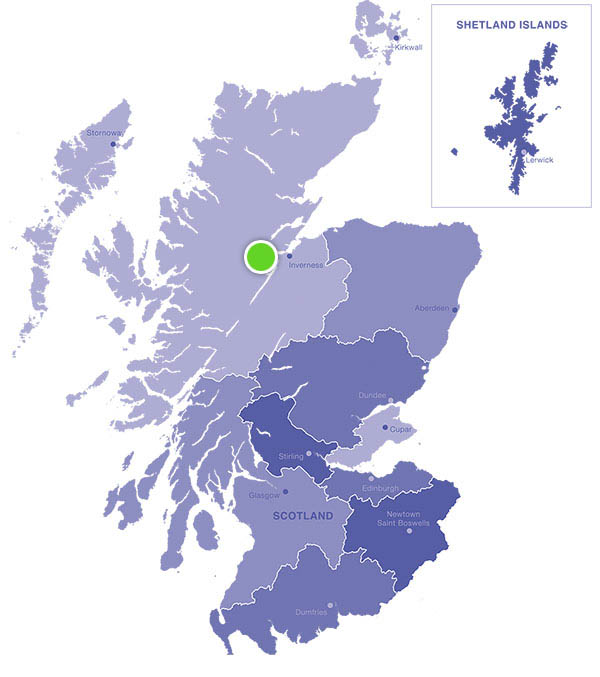 Location in Scotland